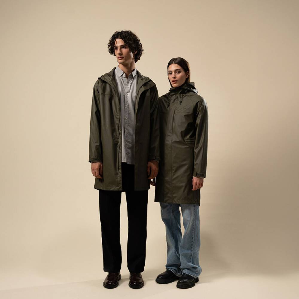 Kpten & Son Everyday Rain Jacket Long Forest Green Kostenlose Rückgabe