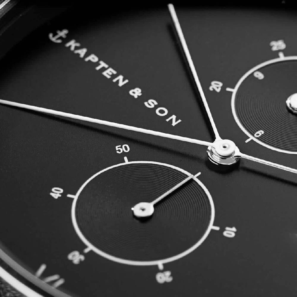 Kpten & Son Chrono Silver Black Steel Riesige Rabatte
