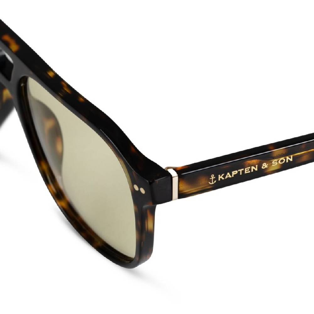 Kpten & Son Zurich Oversize Dark Tortoise Green Flash Sale