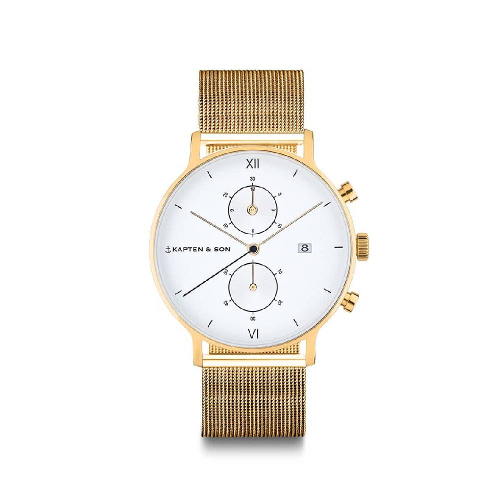 Kpten & Son Chrono Small Gold Mesh Tägliche Deals
