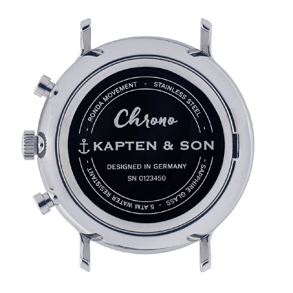 Kpten & Son Chrono Small Silver Black Steel Tiefpreis