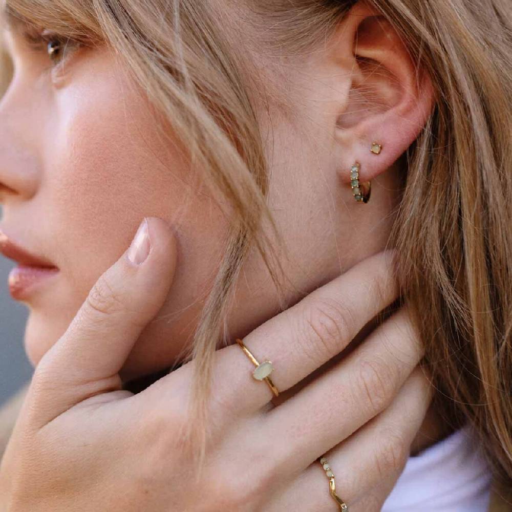 Kpten & Son Earring Hoop Harmony Stone Gold 50% Rabatt mit kostenlosem Versand