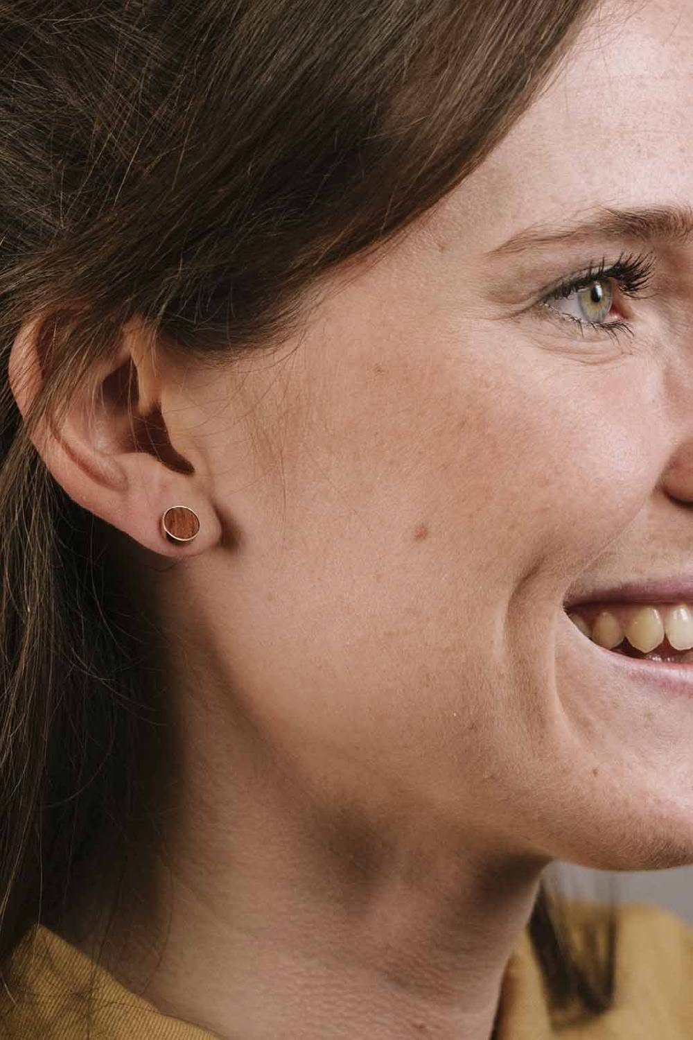Kerbholz CIRCLE EARRING Walnuss Begrenzte Freigabe