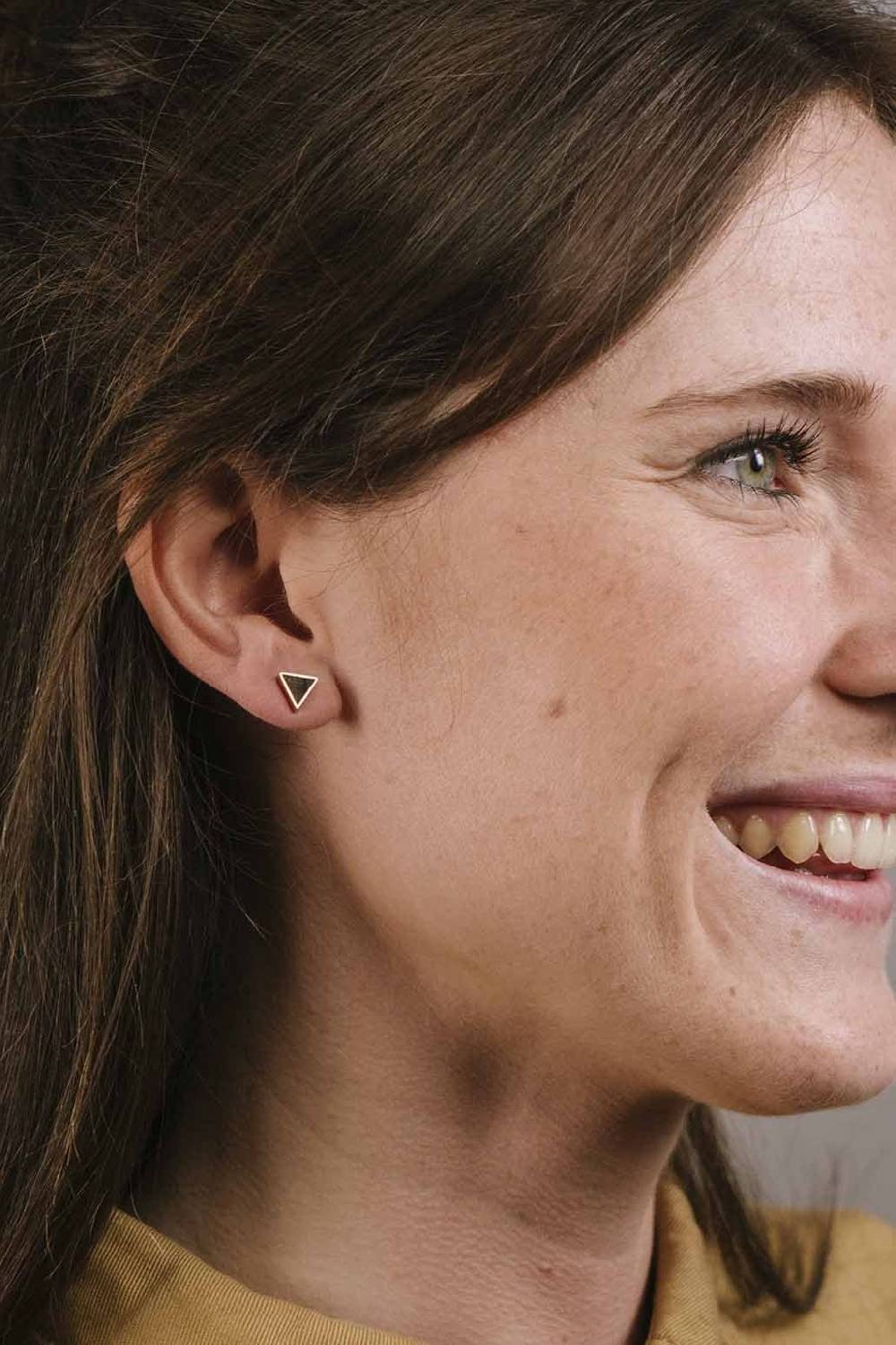 Kerbholz TRIANGLE EARRING Sandelholz Sonderangebot der Fabrik