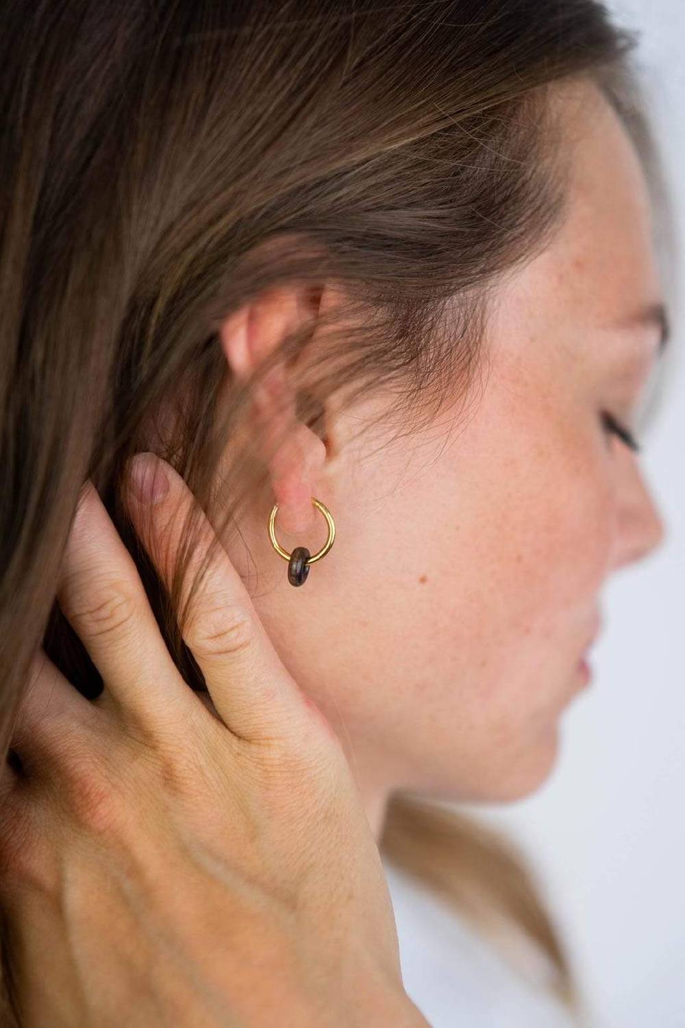 Kerbholz DONUT EARRING Walnuss Riesige Rabatte