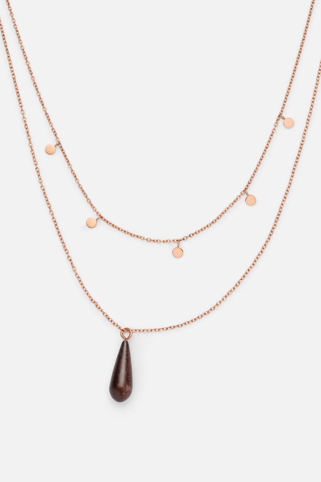 Kerbholz DROP DOUBLE NECKLACE Walnuss Begrenzt auf 3 Tage