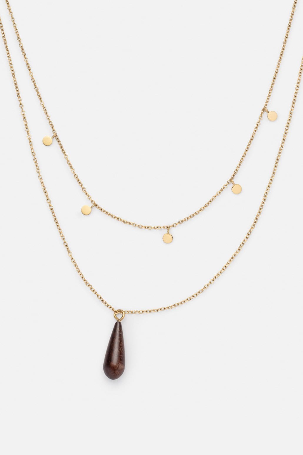 Kerbholz DROP DOUBLE NECKLACE Walnuss Speichern exportieren