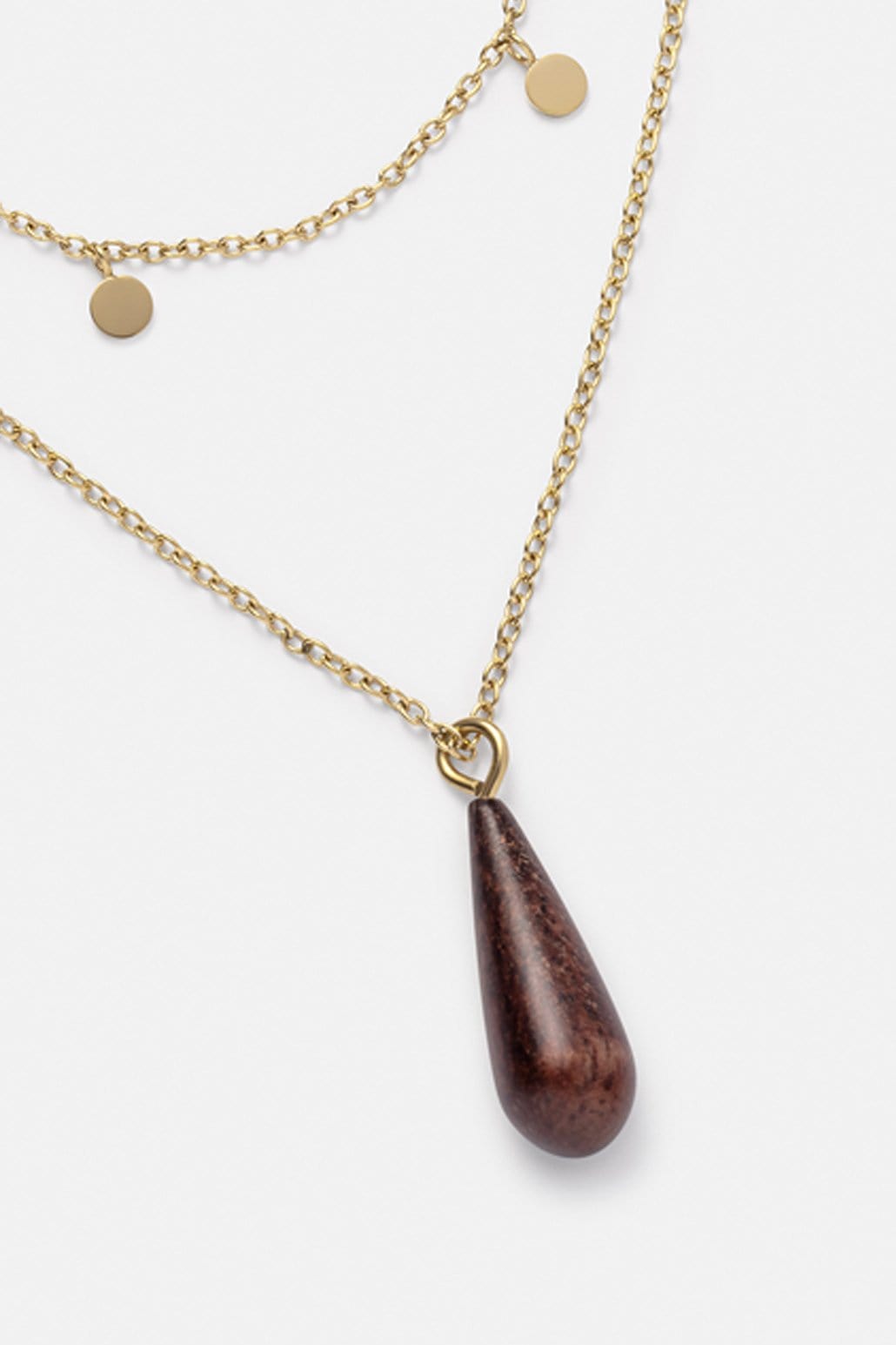 Kerbholz DROP DOUBLE NECKLACE Walnuss Speichern exportieren