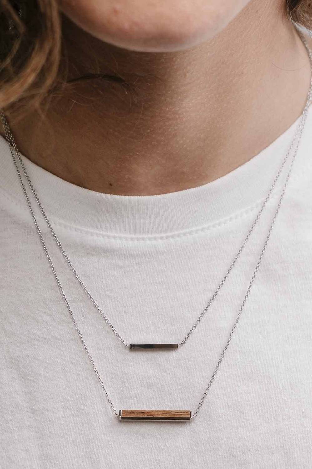Kerbholz RECTANGLE NECKLACE Walnuss Fabrik Onlineshop