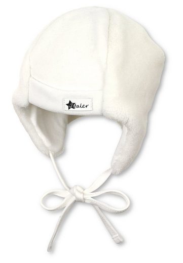 STERNTALER® Schlupfmütze Mütze (1-St., Wintermütze mit Bärchen Motiv, Bindeband und Ohrenschutz) Baby Beanie Mütze aus weichem Teddyflausch unifarben mehr Räumungsverkauf