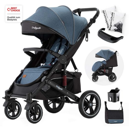 DALIYA® Kinder-Buggy RAPIDY Buggy Kinderwagen, XXL Set, kompakt, Kinderbuggy, Sportwagen (10-tlg), Liegeposition, Fußsack, Spieltisch, Wickeltasche, Regenverdeck mehr Online Shopping