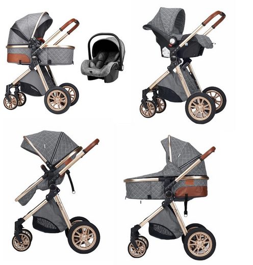CASILOO® Kombi-Kinderwagen 3in1 Kombikinderwagen Kinderwagen Babywanne Buggy + Auto Babyschale mehr Exklusivangebot