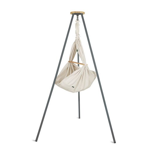 PAULI & CO® Babywippe Federwiege BASIC SET, Vanille + Tripod SMART matt weiß mehr Große Rabatte