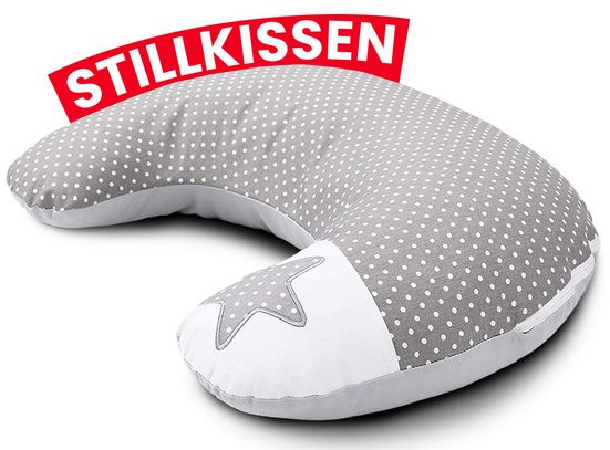 AMILIAN Stillkissen Lagerungskissen - Seitenschläferkissen - Stillkissen klein Schwangerschaftskissen zum Schlafen, pregnancy pillow mit Füllung inkl. Bezug mit Stickerei (60x42 cm), für Mütter und Babys mehr Angebote