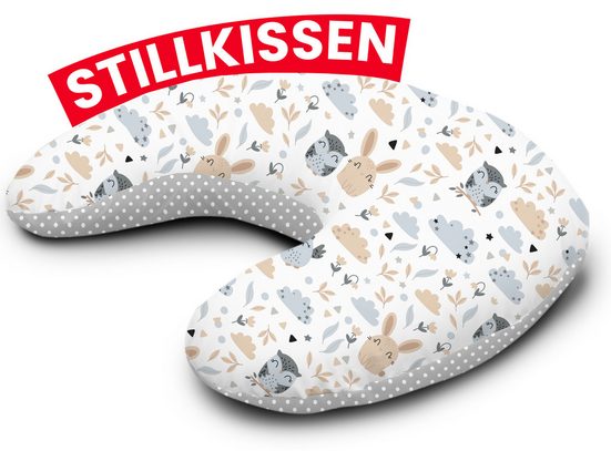 AMILIAN Stillkissen Lagerungskissen - Seitenschläferkissen - Stillkissen klein Schwangerschaftskissen zum Schlafen, pregnancy pillow mit Füllung inkl. Bezug mit Stickerei (60x42 cm), für Mütter und Babys mehr Angebote