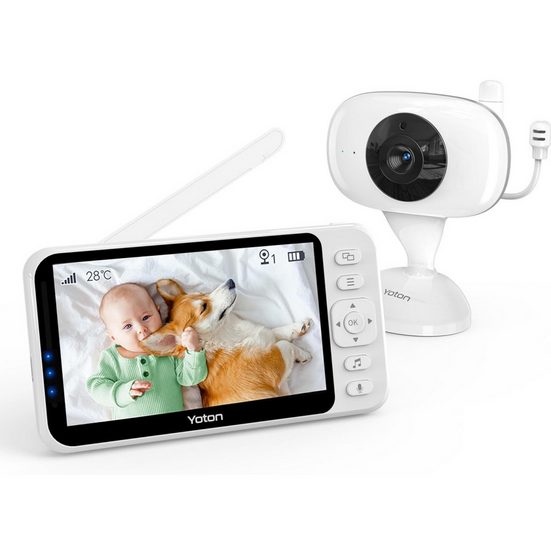 YOTON Video-Babyphone Babyphone mit Kamera, 4,3-Zoll-LCD, 1500mAh set, Nachtsicht, Zwei-Wege-Audio, Temperaturanzeige mehr Top Angebot