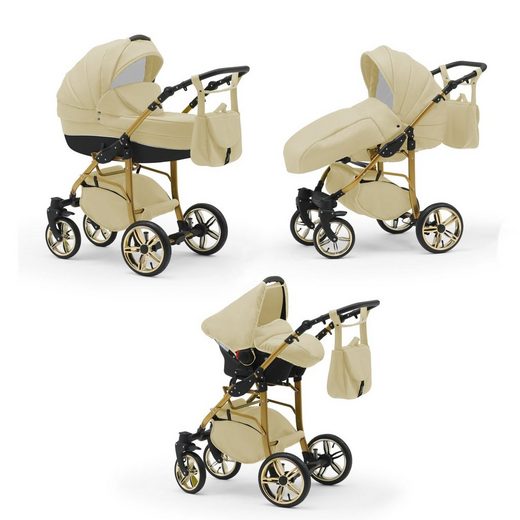 BABYMERC Kombi-Kinderwagen Neo Gold 4 in 1 inkl. Sportsitz, Autositz und Zubehör in 22 Farben mehr Kostenlose Rückgabe