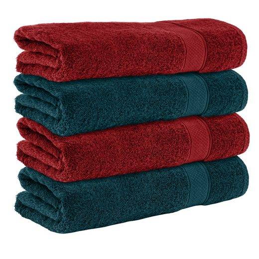 KOMFORTEC Badetücher 100% Baumwolle, 470 g/m² Frottee (4-St), Handtücher 70x140 cm Set, Weich mehr Rabatte dieses Monats