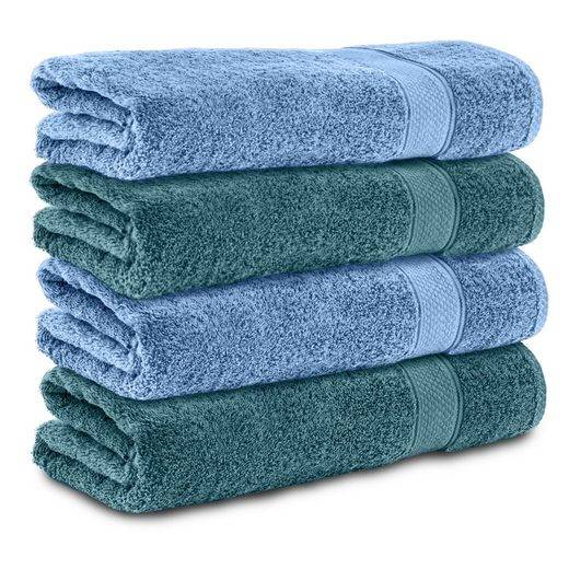 KOMFORTEC Badetücher 100% Baumwolle, 470 g/m² Frottee (4-St), Handtücher 70x140 cm Set, Weich mehr Rabatte dieses Monats