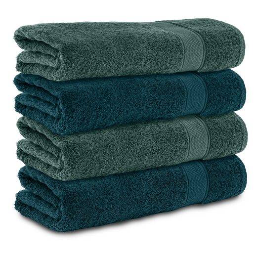 KOMFORTEC Badetücher 100% Baumwolle, 470 g/m² Frottee (4-St), Handtücher 70x140 cm Set, Weich mehr 2025