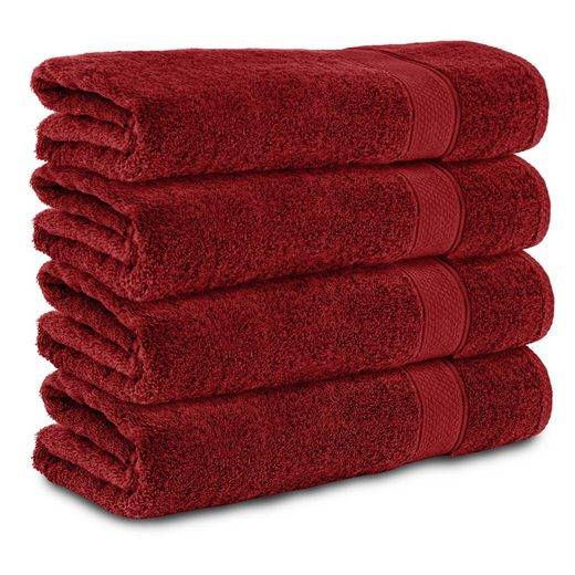 KOMFORTEC Badetücher 100% Baumwolle, 470 g/m² Frottee (4-St), Handtücher 70x140 cm Set, Weich mehr Outlet