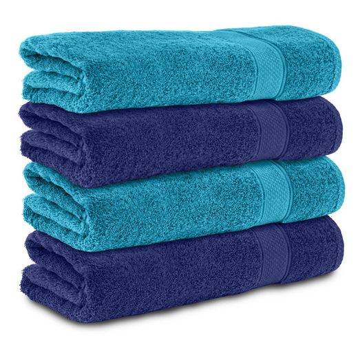 KOMFORTEC Badetücher 100% Baumwolle, 470 g/m² Frottee (4-St), Handtücher 70x140 cm Set, Weich mehr Hotsell