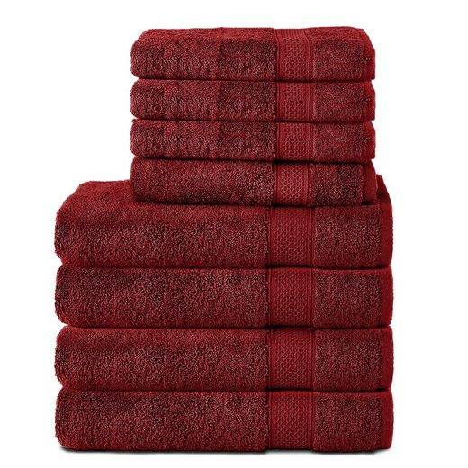 KOMFORTEC Handtuch Set 100% Baumwolle, 4 Badetücher 70x140 und 4 Handtücher 50x100 cm Frottee (Packung, 8-St), Badehandtuch & XXL Saunatuch, Weich, Towel, Groß mehr Rabatt