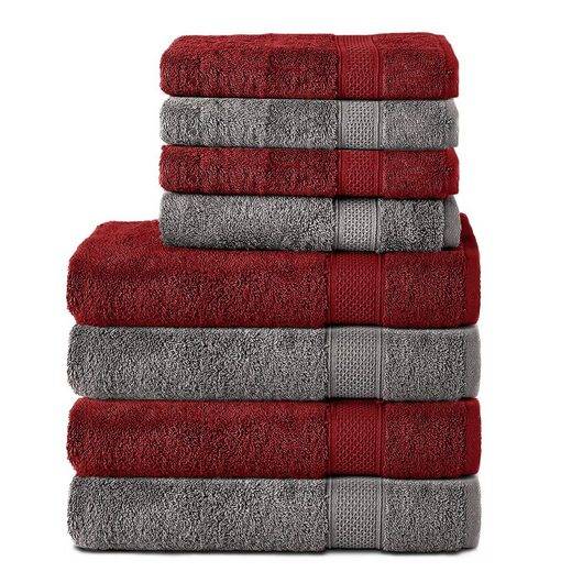 KOMFORTEC Handtuch Set 100% Baumwolle, 4 Badetücher 70x140 und 4 Handtücher 50x100 cm Frottee (Packung, 8-St), Badehandtuch & XXL Saunatuch, Weich, Towel, Groß mehr Großer Ausverkauf