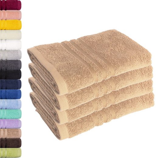 LAVEA Handtuch Elena 50x100cm aus 100% Baumwolle, fusselfreies, pflegeleichtes hautfreundliches Handtuch-Set (Set, 4-St), einzigartig weiche Frottee Handtücher für jeden Hauttyp geeignet mehr Speichern exportieren