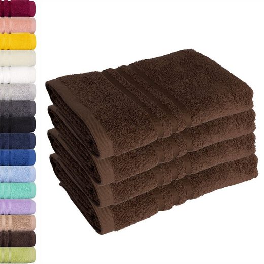 LAVEA Handtuch Elena 50x100cm aus 100% Baumwolle, fusselfreies, pflegeleichtes hautfreundliches Handtuch-Set (Set, 4-St), einzigartig weiche Frottee Handtücher für jeden Hauttyp geeignet mehr 50% Rabatt für begrenzte Zeit