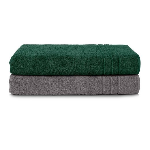 KOMFORTEC Saunatuch 80x200 cm Saunatücher Set aus 100% Baumwolle Frottee (2-St), XXL, Weich, Groß, Schnelltrocknend mehr Online
