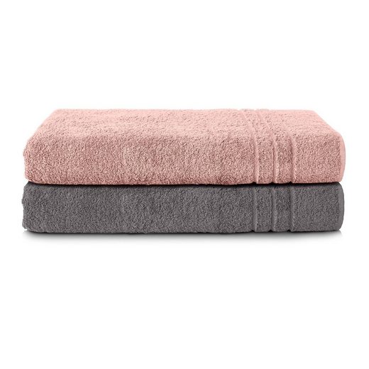 KOMFORTEC Saunatuch 80x200 cm Saunatücher Set aus 100% Baumwolle Frottee (2-St), XXL, Weich, Groß, Schnelltrocknend mehr Auslauf