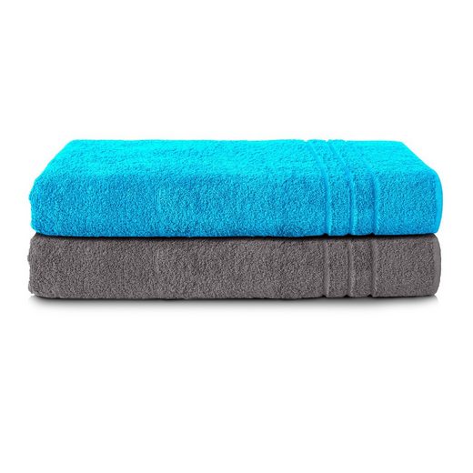 KOMFORTEC Saunatuch 80x200 cm Saunatücher Set aus 100% Baumwolle Frottee (2-St), XXL, Weich, Groß, Schnelltrocknend mehr Hotsell
