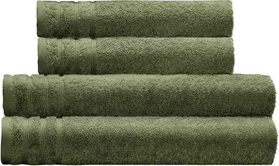KLEINE WOLKE Handtuch Set Royal Frottier (Set, 4-St), Uni Farben, Handtücher, Duschtücher, Bordüre, weich mehr Weihnachtsangebot