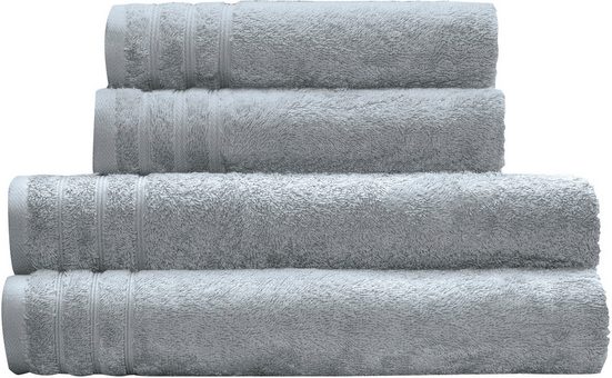 KLEINE WOLKE Handtuch Set Royal Frottier (Set, 4-St), Uni Farben, Handtücher, Duschtücher, Bordüre, weich mehr Muttertagsangebot