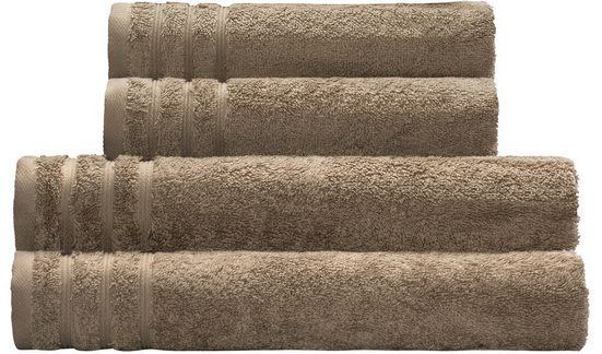 KLEINE WOLKE Handtuch Set Royal Frottier (Set, 4-St), Uni Farben, Handtücher, Duschtücher, Bordüre, weich mehr Jubiläumsangebot