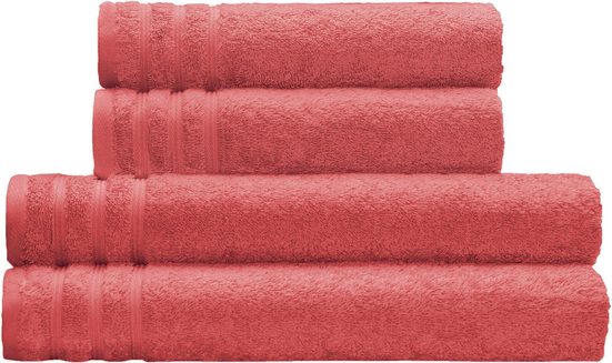 KLEINE WOLKE Handtuch Set Royal Frottier (Set, 4-St), Uni Farben, Handtücher, Duschtücher, Bordüre, weich mehr Lagerräumung