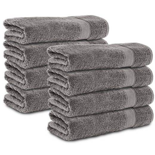 KOMFORTEC Handtücher 100% Baumwolle, 470 g/m² Frottee (8-St), Badetücher 50x100 cm Set, Weich mehr Bis zu 60% Rabatt