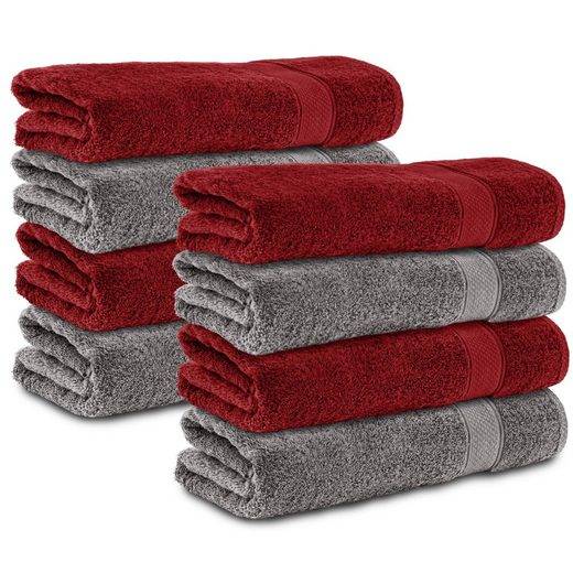 KOMFORTEC Handtücher 100% Baumwolle, 470 g/m² Frottee (8-St), Badetücher 50x100 cm Set, Weich mehr Clearance-Verkauf