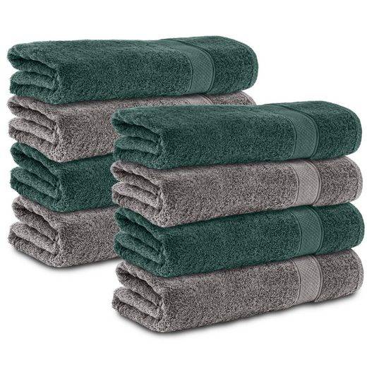 KOMFORTEC Handtücher 100% Baumwolle, 470 g/m² Frottee (8-St), Badetücher 50x100 cm Set, Weich mehr Clearance-Verkauf