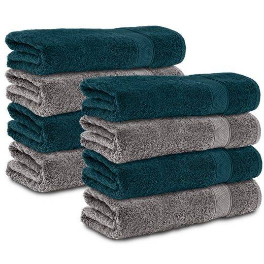 KOMFORTEC Handtücher 100% Baumwolle, 470 g/m² Frottee (8-St), Badetücher 50x100 cm Set, Weich mehr Clearance-Verkauf