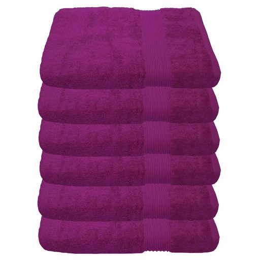 JULIE JULSEN Handtücher 6-Handtücher-Fuchsia-Handtuch 50 x 100 cm Baumwolle (6-St) mehr Bestseller