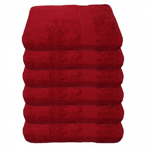 JULIE JULSEN Handtücher 6-Handtücher-Fuchsia-Handtuch 50 x 100 cm Baumwolle (6-St) mehr Sonderangebote
