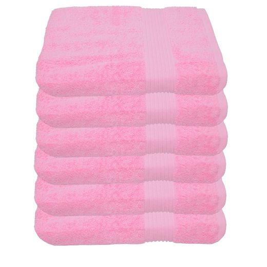 JULIE JULSEN Handtücher 6-Handtücher-Fuchsia-Handtuch 50 x 100 cm Baumwolle (6-St) mehr Tiefpreis