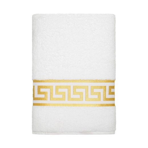 BELLE ARTI Handtücher Luxus Mäander Gästetücher Badetücher Duschtücher Saunatücher in Set (1-St), schwarz, weiss, beige, rot, gold, 100% Baumwolle, Frottee, eingestickt mehr Wochenangebot