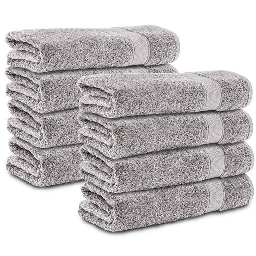 KOMFORTEC Badetücher 100% Baumwolle, 470 g/m² Frottee (8-St), Handtücher 70x140 cm Set, Weich mehr zollfrei