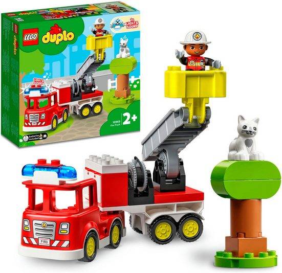 LEGO® Konstruktionsspielsteine Feuerwehrauto (10969), LEGO® DUPLO (21 St), mit Sirene und Licht; Made in Europe mehr