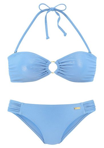 LASCANA Bandeau-Bikini mit goldfarbener Glanzbeschichtung mehr Bis zu 50% Rabatt