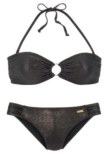 LASCANA Bandeau-Bikini mit goldfarbener Glanzbeschichtung mehr Bis zu 50% Rabatt