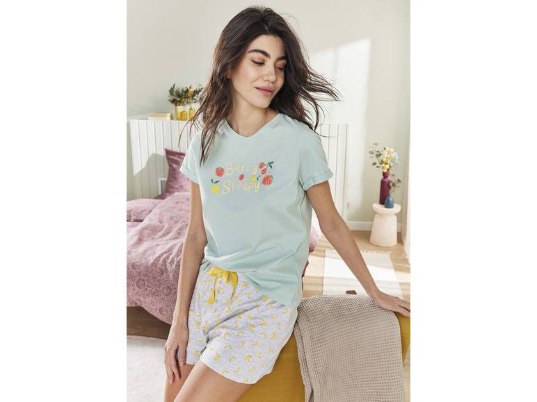 esmara® Damen Schlafhose, kurz, mit Zierknopfleiste zollfrei